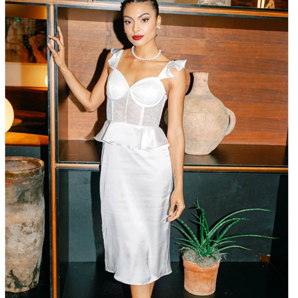 Piper Satin & Lace Dress by Revelry